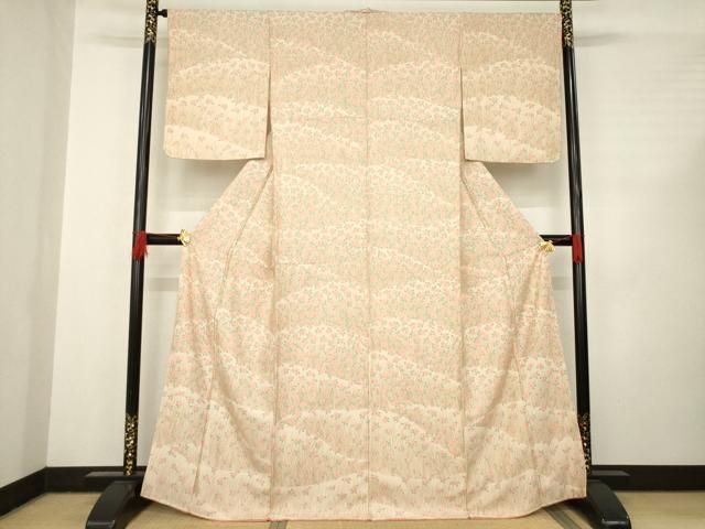 平和屋着物●上質な小紋 草花文 椿 正絹 AABC6137ck