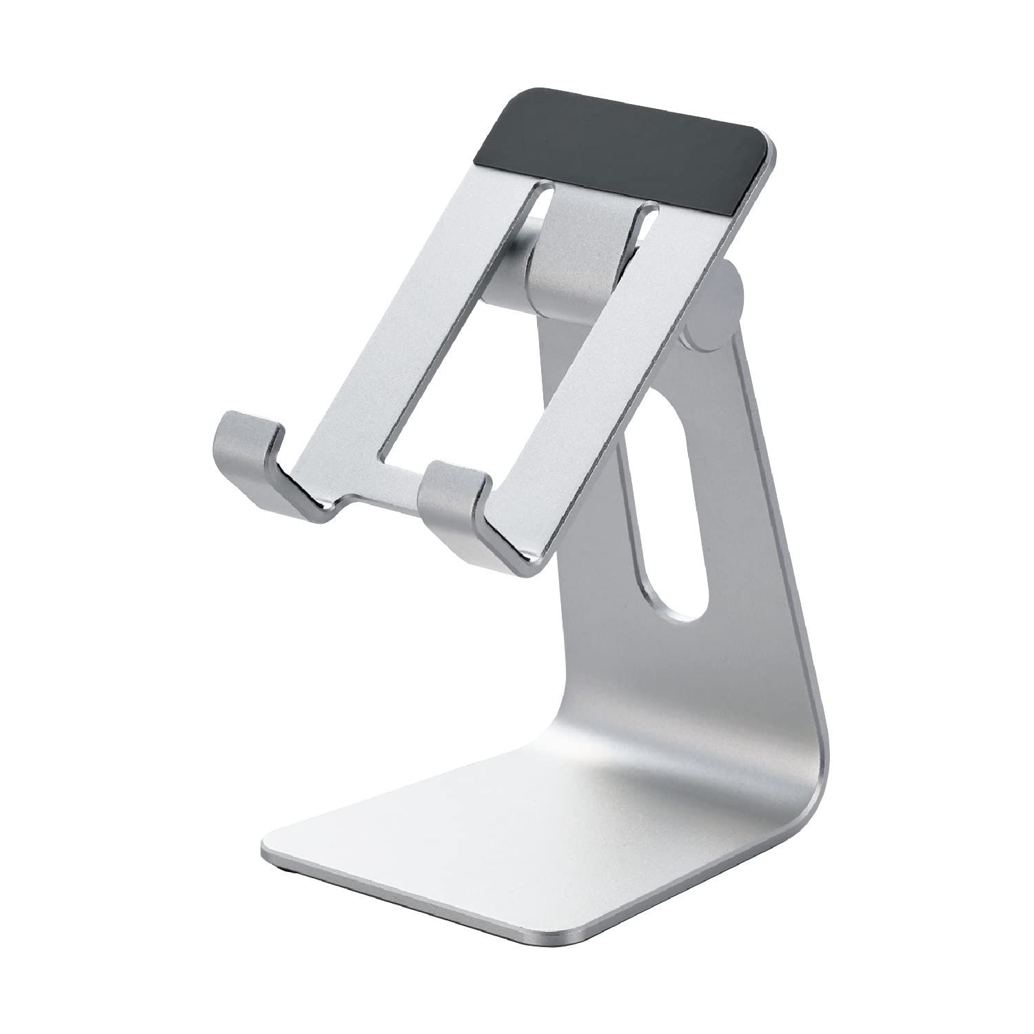 NINTENDO Android SWITCH iPhone その他各種対応 4.6 6.9インチ対応 ケーブルホール付 アルミ素材 調節 角度固定 シルバー 滑り止め付き 卓上 PWDSCHALSVN スマホスタンド エレコム