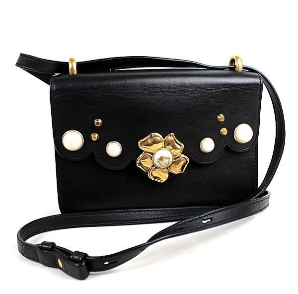 グッチ ショルダーバッグ GUCCI ポシェット ダブルG ブラック 黒 美品 