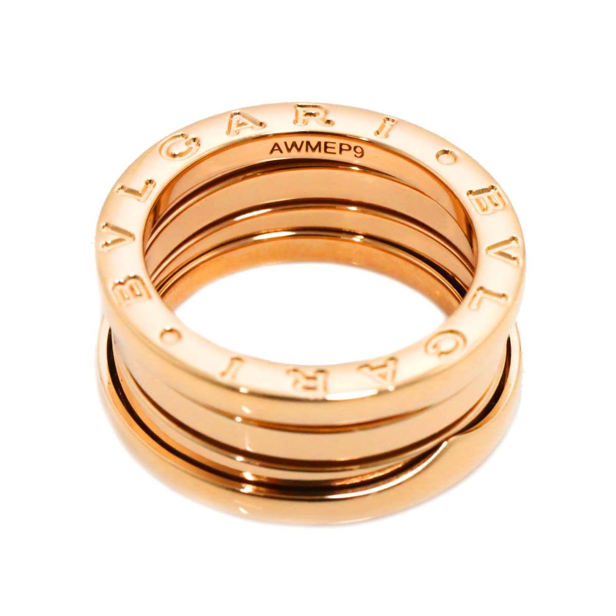 ブルガリ B-zero1 Au750 リング サイズ9 ブルガリ BVLGARI ビーゼロワン 3バンド #50 リング K18 PG