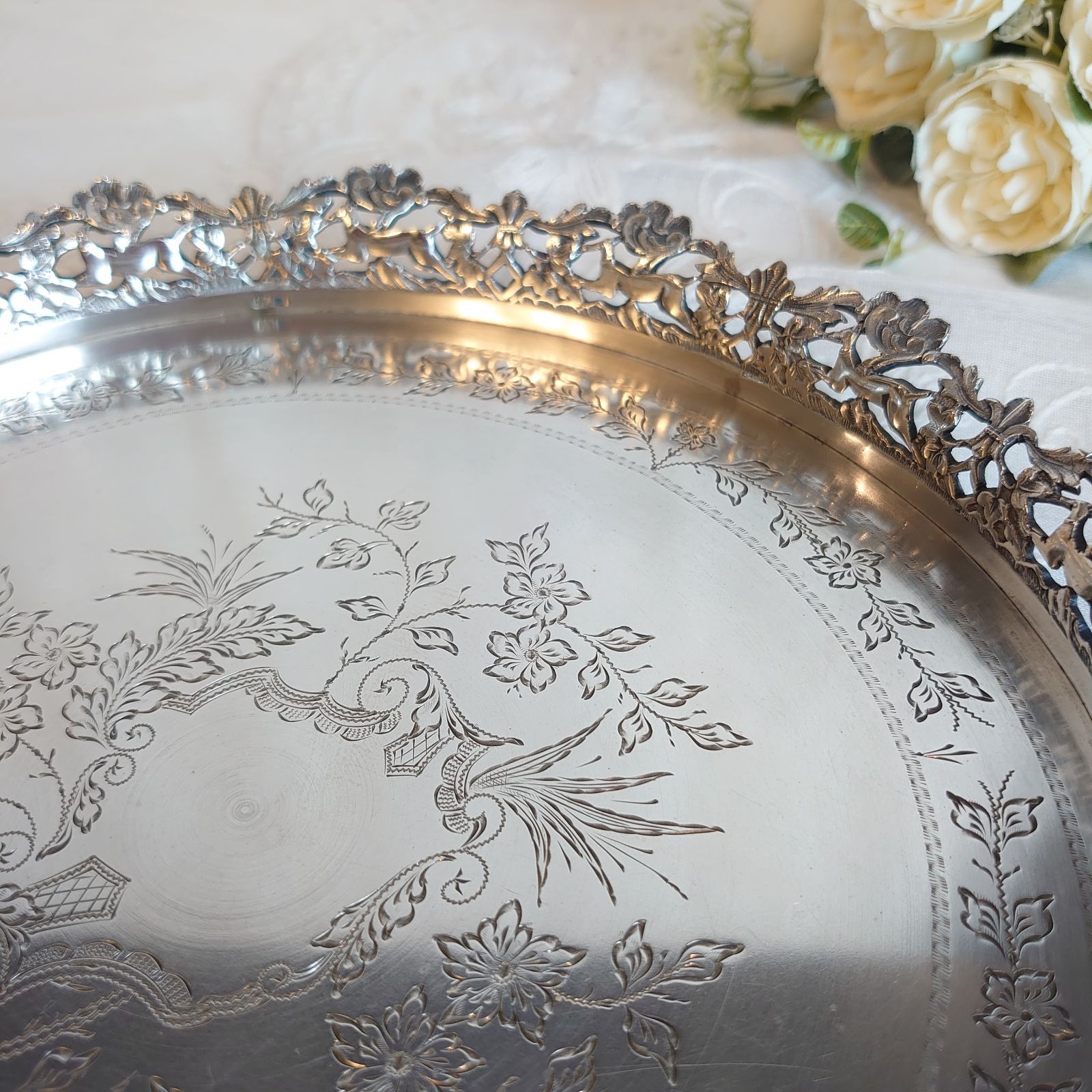 フランス　シルバートレイ　純銀 純銀 シルバートレイ シルバートレー アンティーク - メルカリ