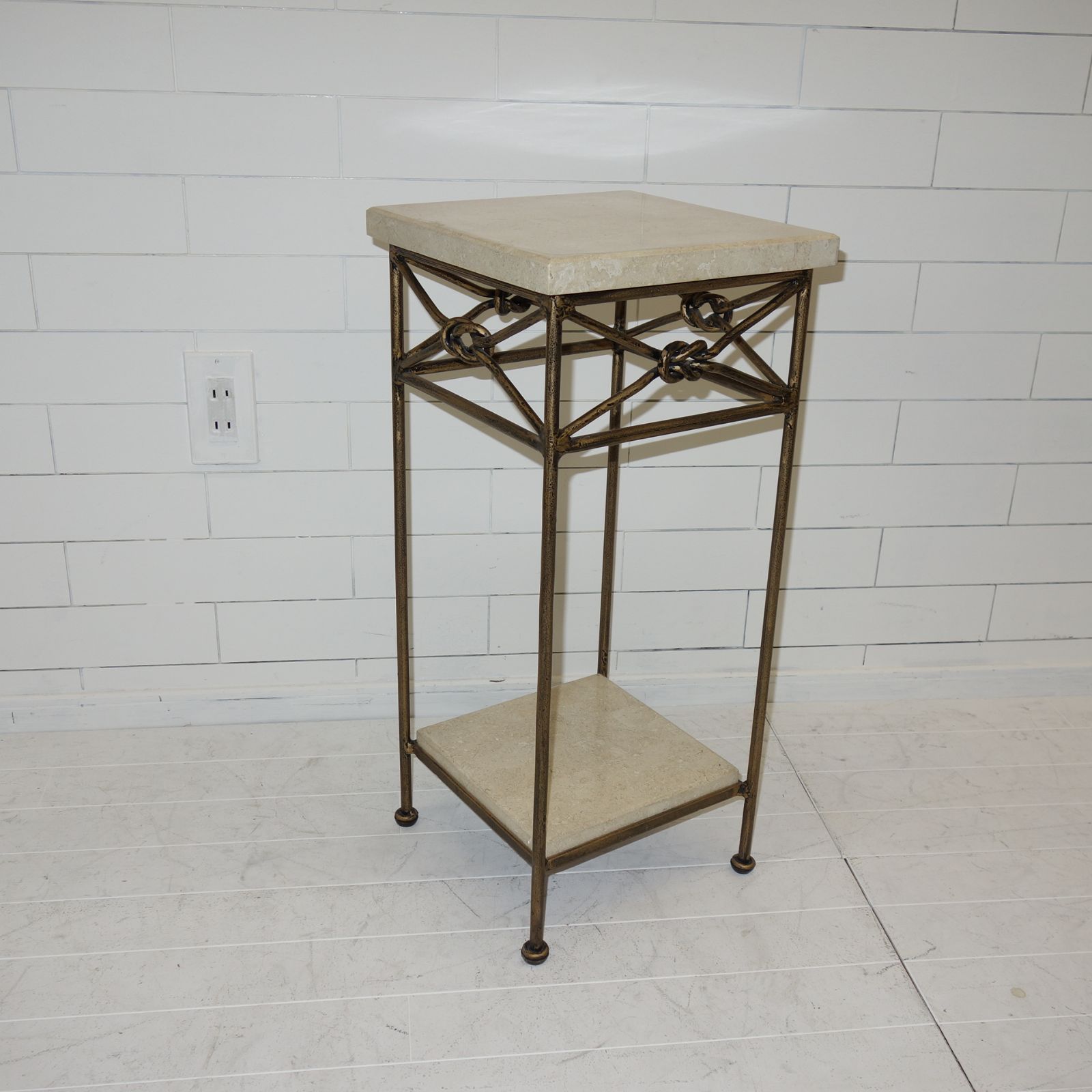 フィリピン製 サイドテーブル 大理石 アンティーク ロココ調 