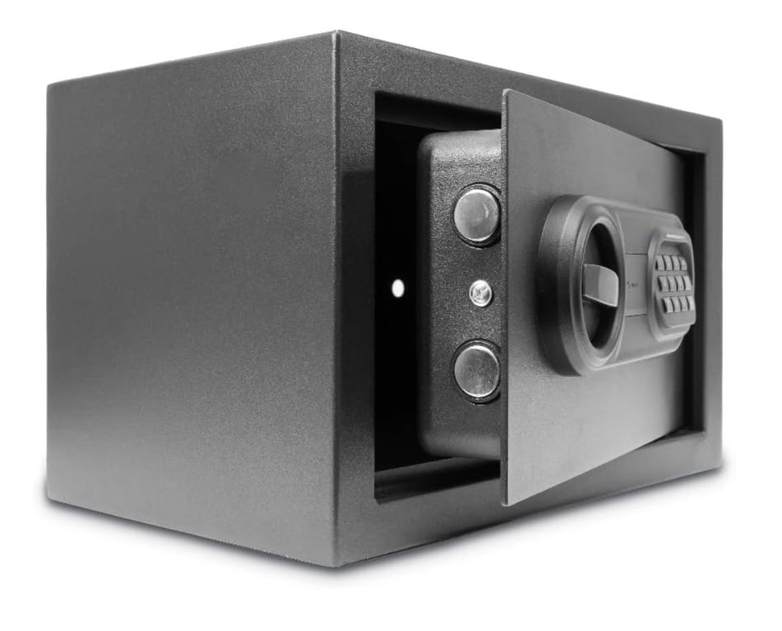 未使用  VOICE 電子式 金庫 VSB-20 8.5L 家庭用 オフィス用 暗証番号 テンキー式 ブラック W31 x D20 x H20 cm (S)