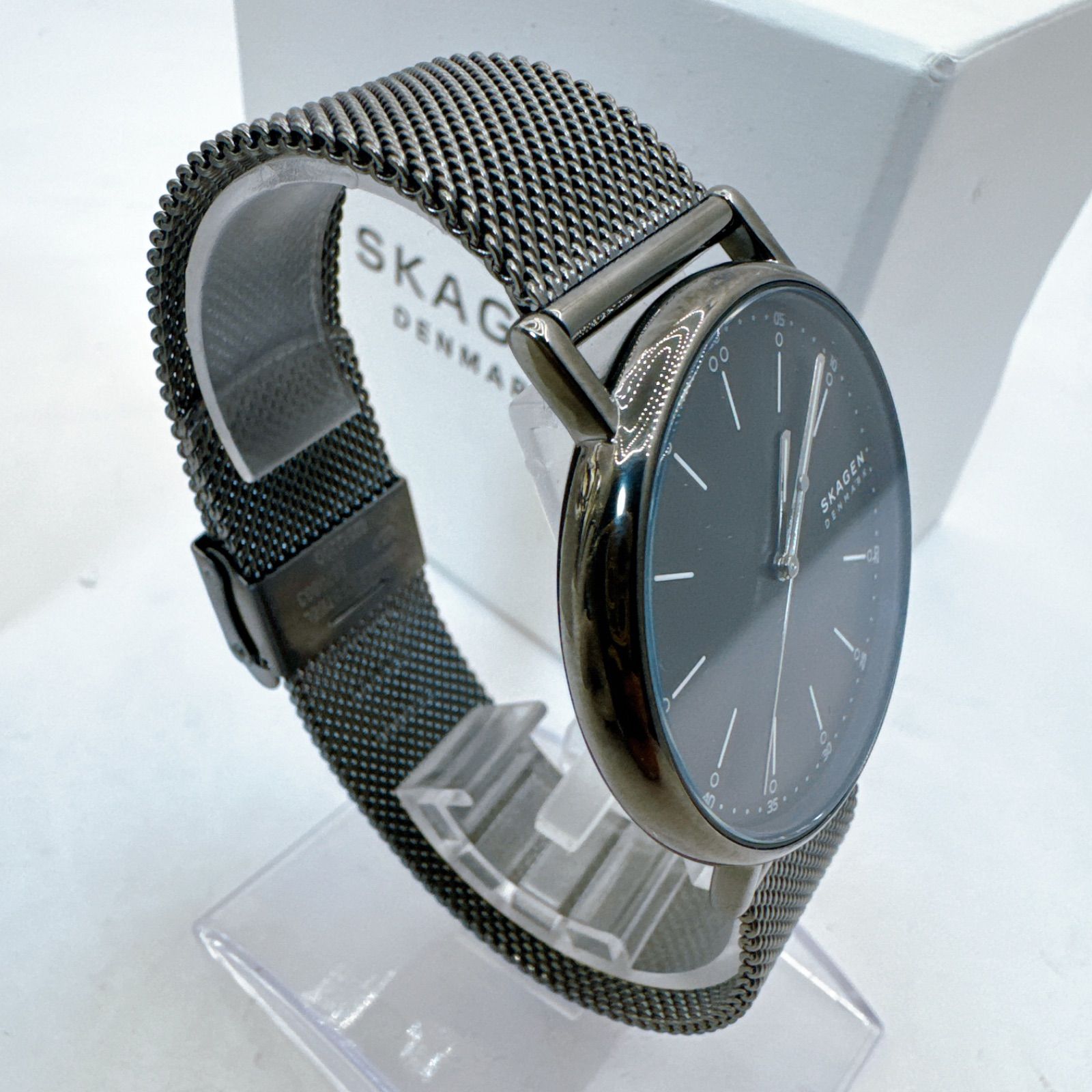 美品 SKAGEN スカーゲン 腕時計 SIGNATUR クオーツ 40mm ブラック 