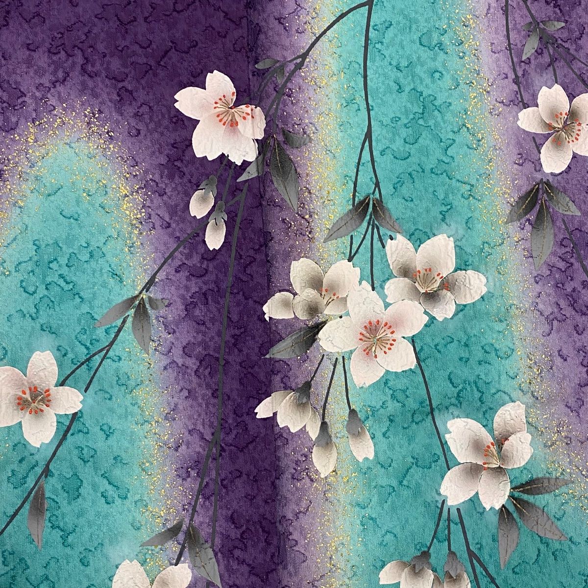 振袖 身丈165.5cm 裄丈69cm L 袷 牡丹 蝶 金彩 染め分け 濃ピンク 正絹