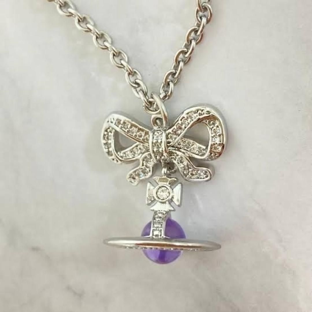 Vivienne Westwood リボンドロップオーブネックレス#825 ヴィヴィアンウエストウッド ピンク リボンドロップオーブ