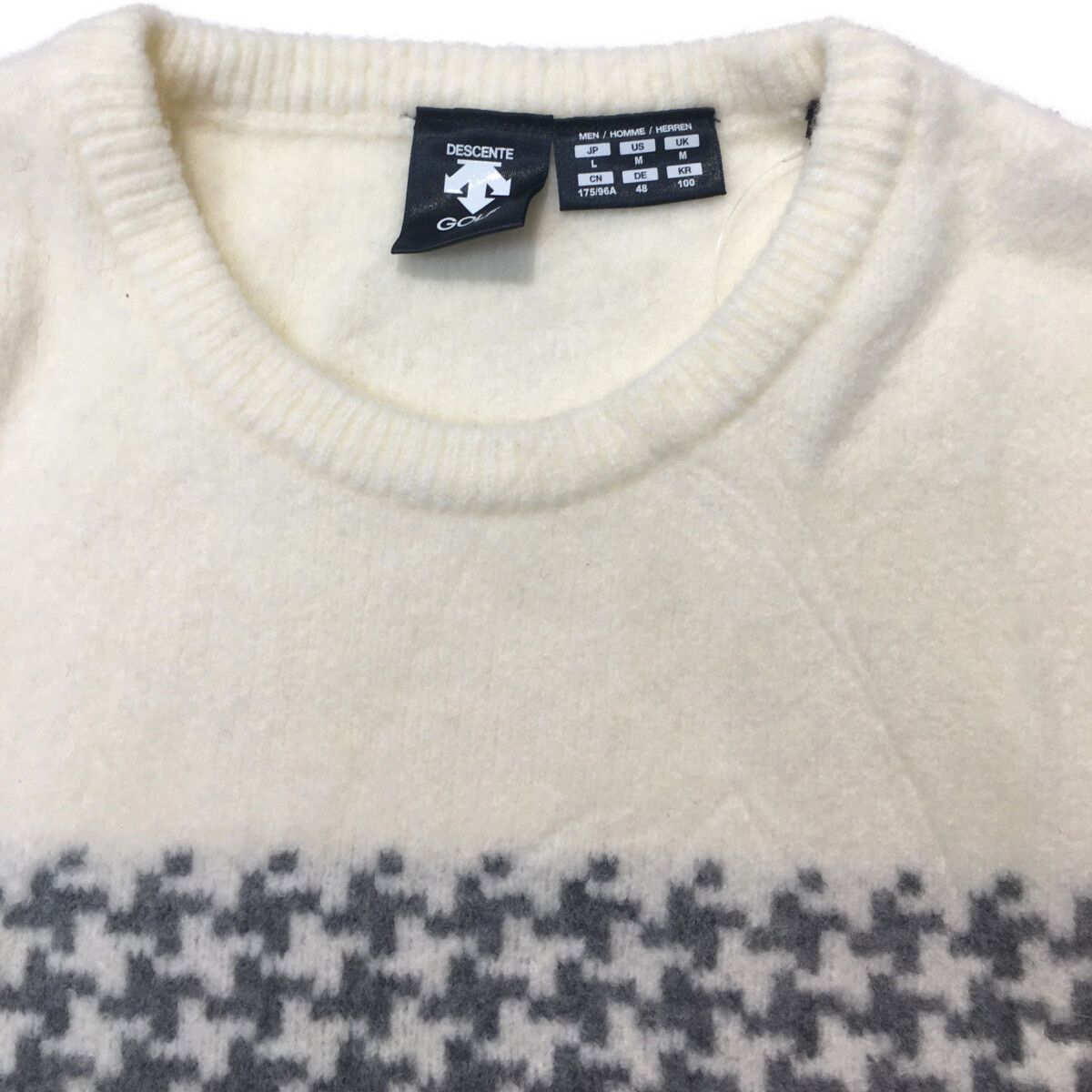【新品未使用】DESCENTE GOLF セーター 中古 メンズ デサントゴルフ DESCENTE GOLF セーター L オフホワイト