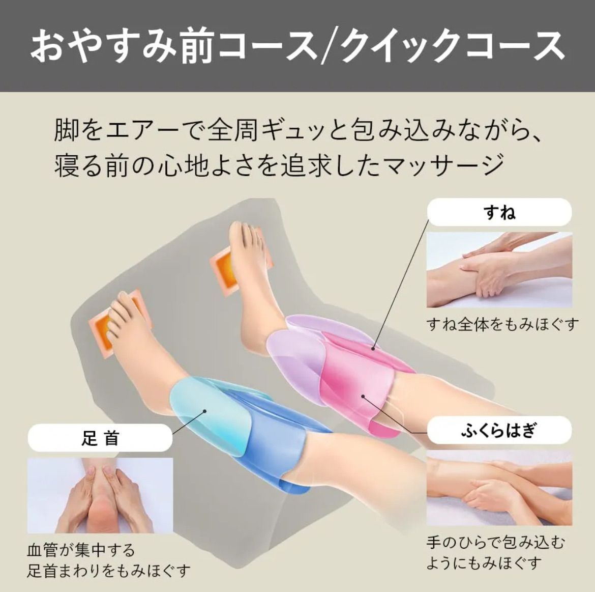 エアーマッサージャー ねるまえほっとリフレ