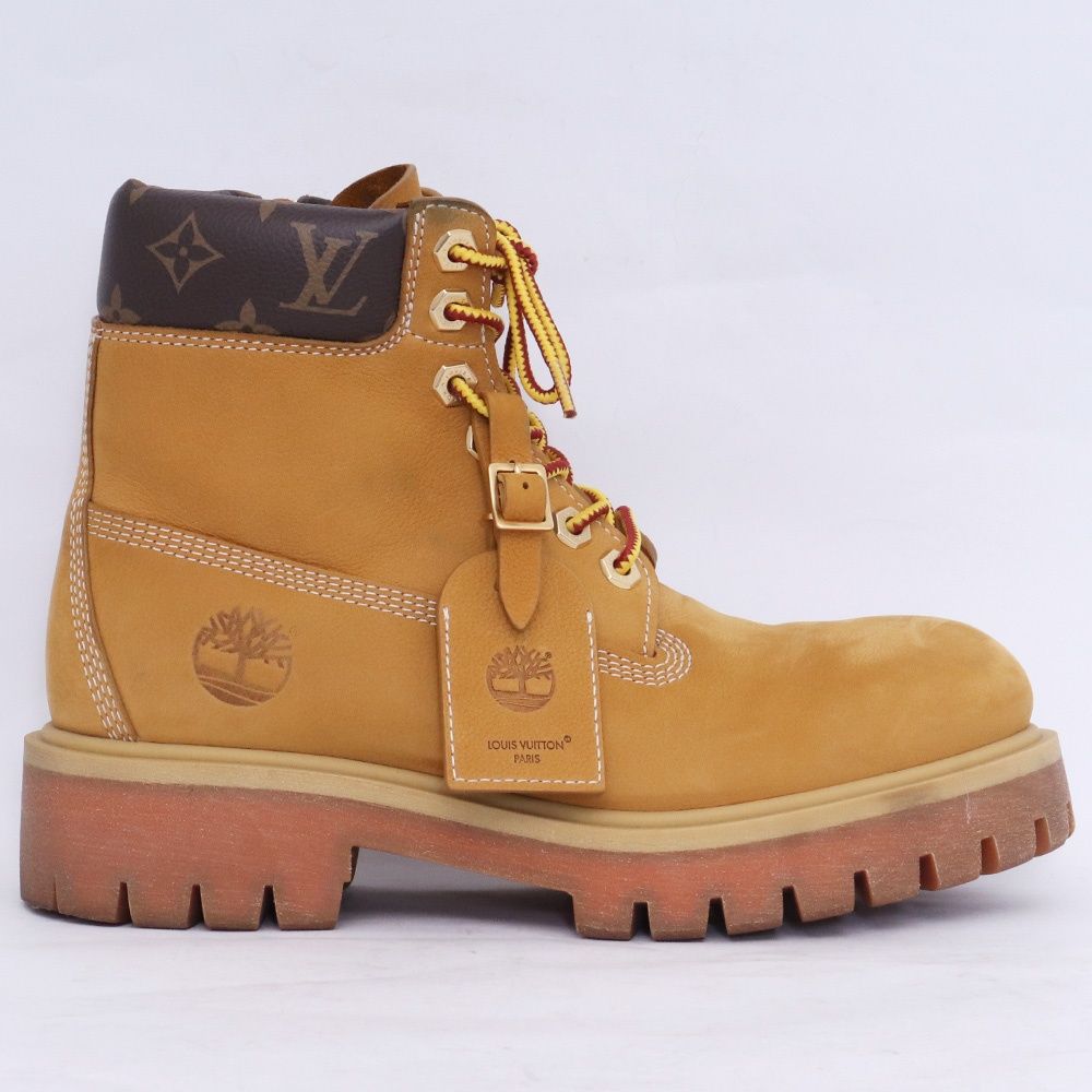 LOUIS VUITTON × レザーアンクルブーツ サイズ8.5 ベージュ 1 AD 751