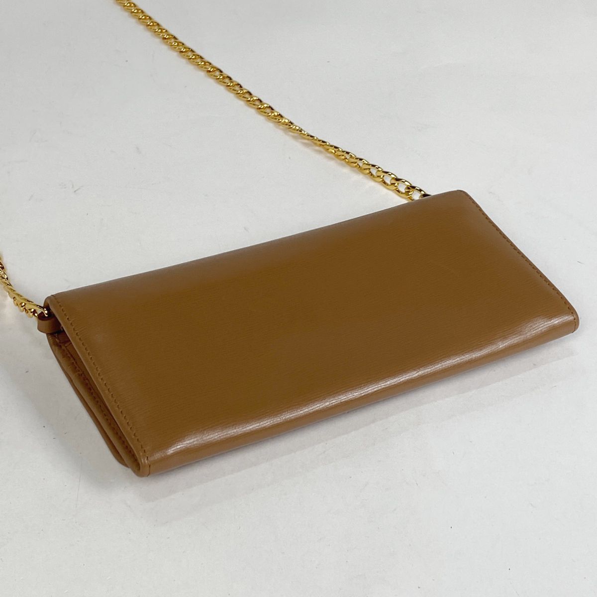 プラダ PRADA ロゴ チェーン ウォレット 長財布 ショルダー