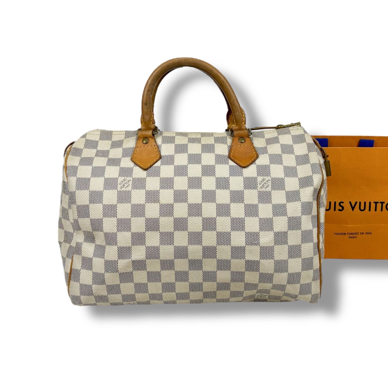 【美品】ルイヴィトン　ダミエ　スピーディ30 ミニボストンバッグ　ショルダー LOUIS VUITTON ルイヴィトン ダミエ アズール レザー スピーディ