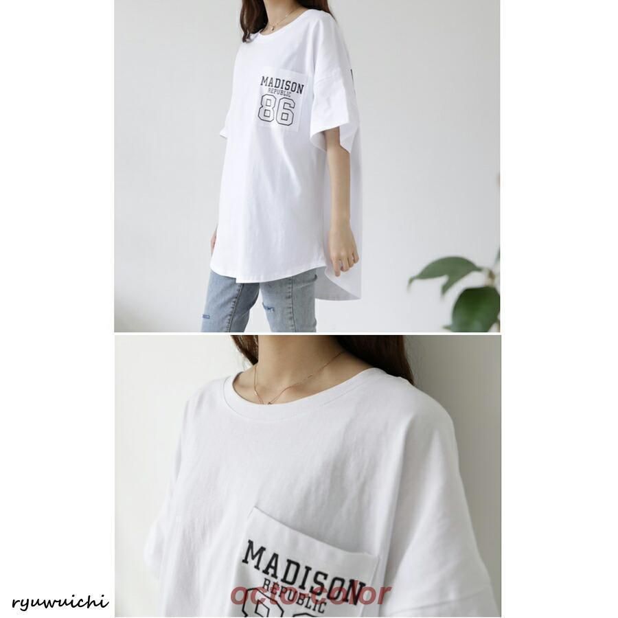 tシャツ オーバーサイズ 半袖 ロゴプリント レディース 半袖