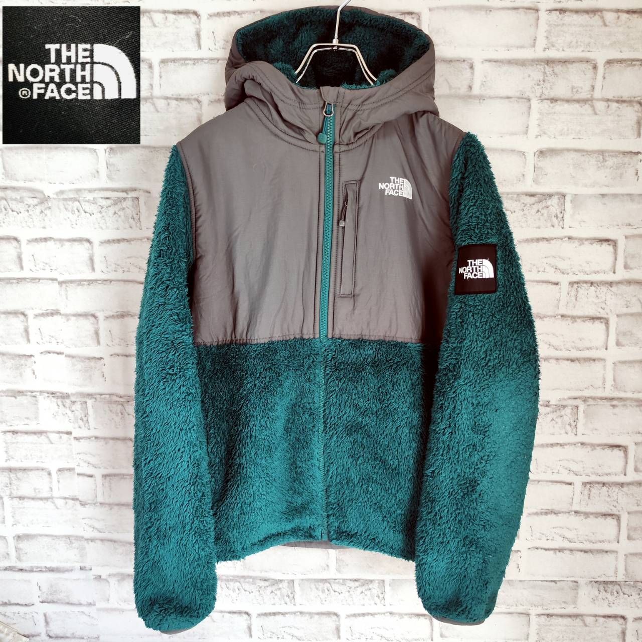 ノースフェイス THE NORTH FACE ボアジャケット グリーン ボックスロゴ 