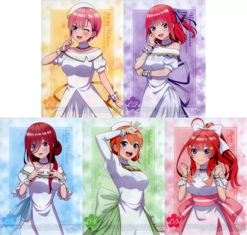五等分の花嫁 ∽ × セブイレ 限定  A5クリアファイル 5種セット 中古】クリアファイル 全5種セット オリジナルA5クリアファイル