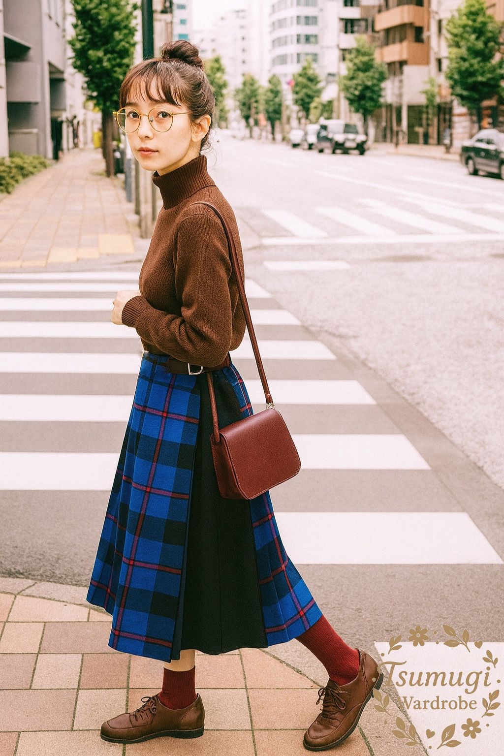 タグ付き ♥ O Neill of DUBLIN オニールオブダブリン NOLLEY S キルトスカート チェック柄 巻きスカート プリーツスカート 75丈 ウール ブルー|レッド|ブラック 8