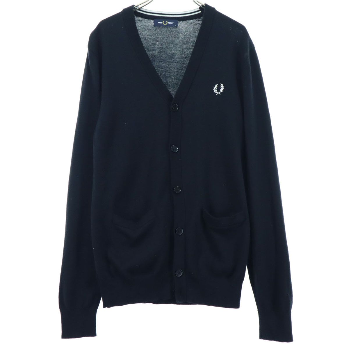 美品 FRED PERRY フレッドペリー ワンポイントロゴ刺繍 長袖 