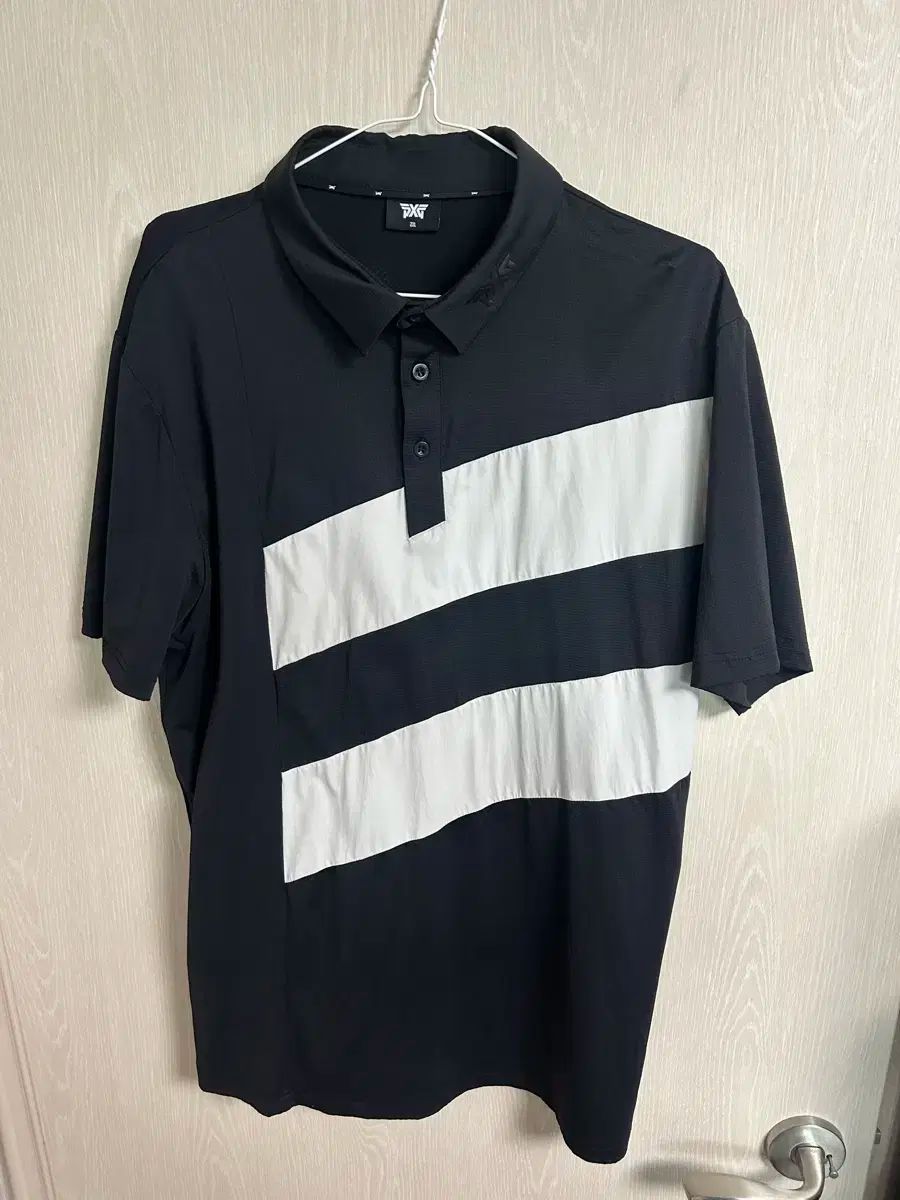 PXG ブラック アンド 白 半袖 ポロTシャツ 2XL