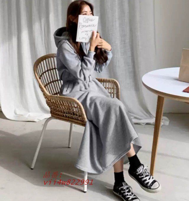 パーカーワンピース ロング丈