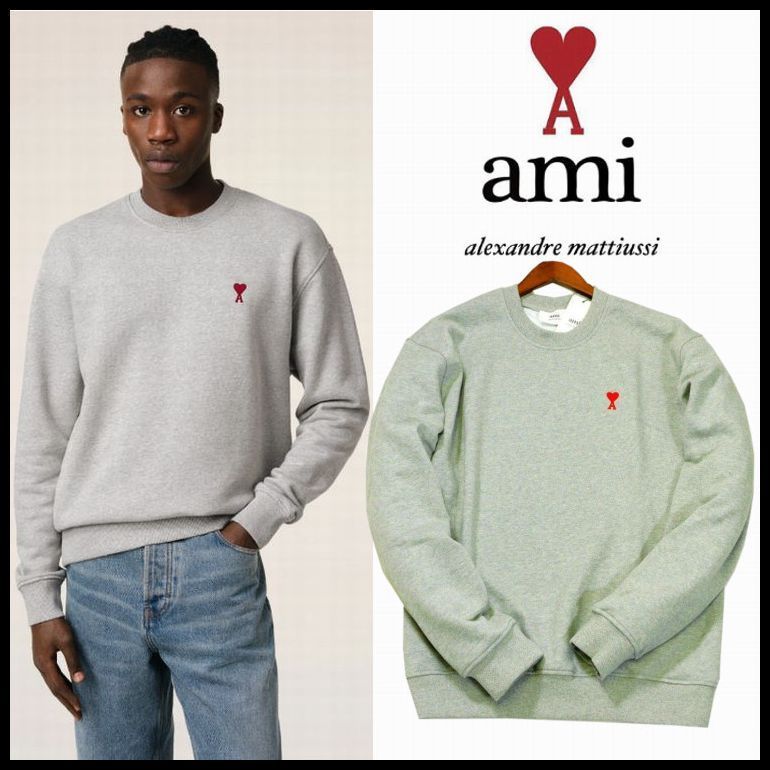 ami グレー トレーナー ハートロゴ amiparis 新品 定価44,000円 ami Paris アミパリス XL スウェット