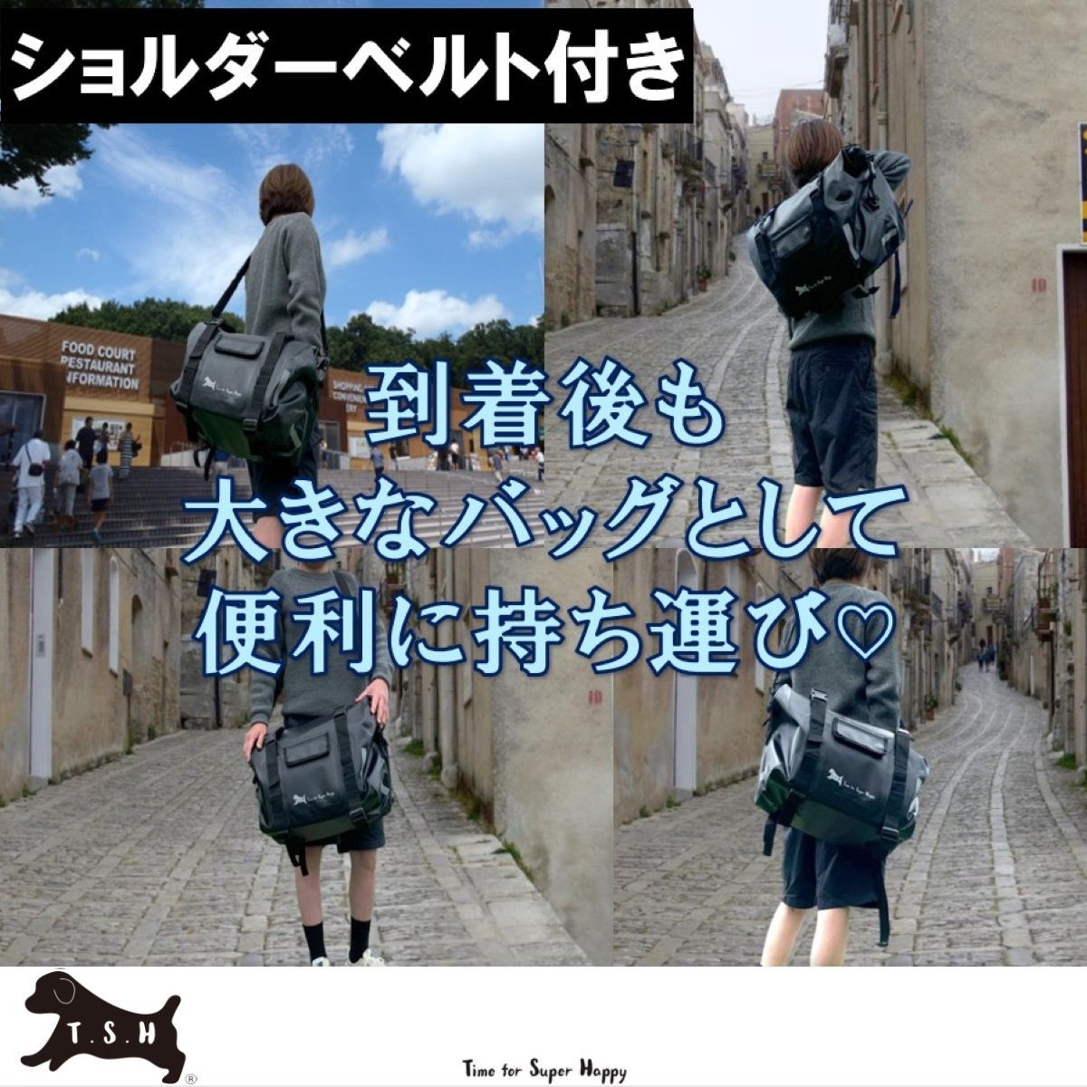 T.S.H バイク用防水サイドバッグ ブラック ブラック 左右セット ３０L アクセサリー 防水 エンジンガードバッグ バイク サイドバック ショルダーバッグ ストラップ付き サイドバッグ バイク用ライディングツール FFCRYSTALESIA_COM