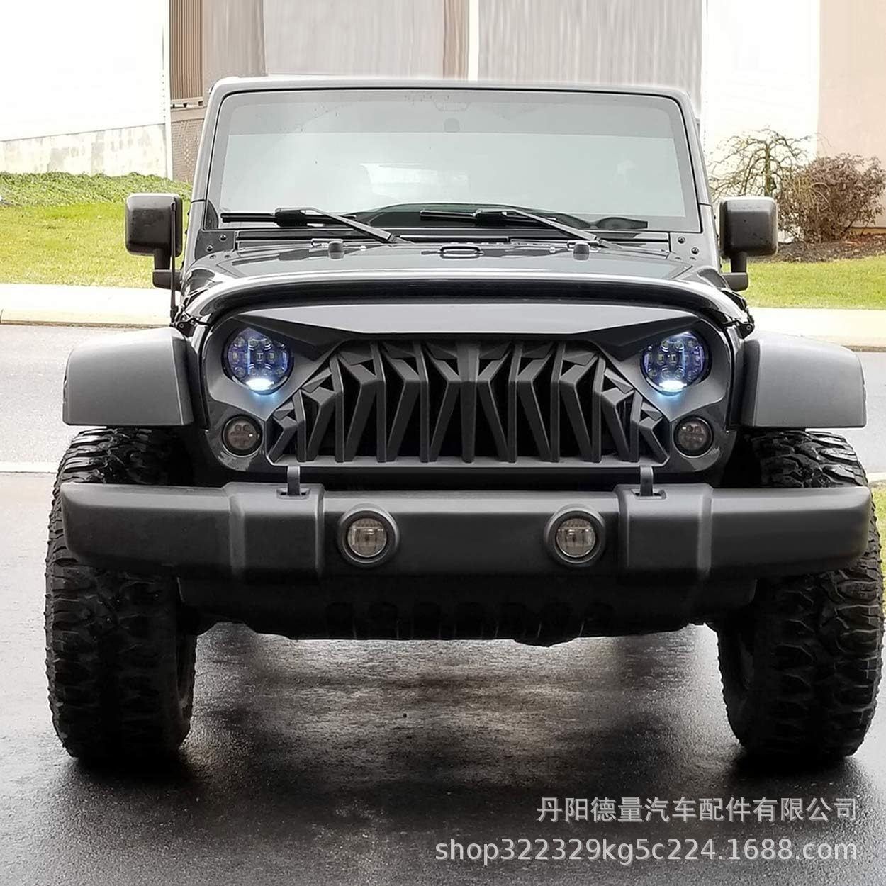 Jeep ジープ 牧馬人 JK 07-17年式 アーマースタイル フロントグリル 中網 カスタムバンパー風 パーツ ZZ520