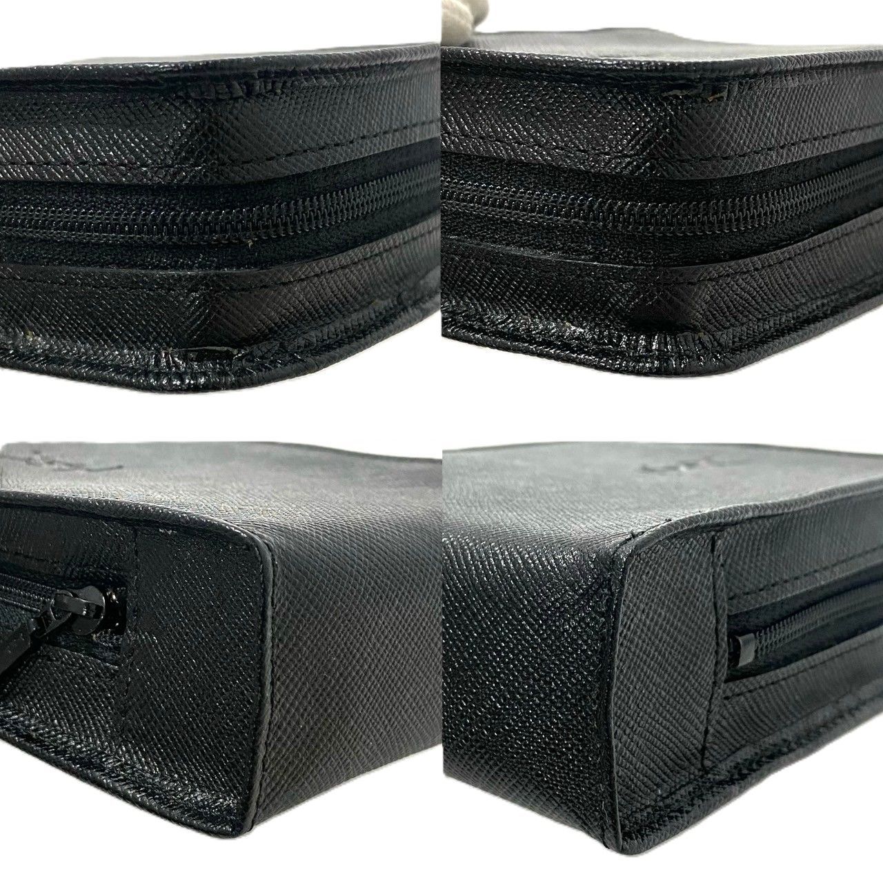 YVES SAINT LAURENT】YSLロゴ ポーチ レザー ブラック/黒 シガレット