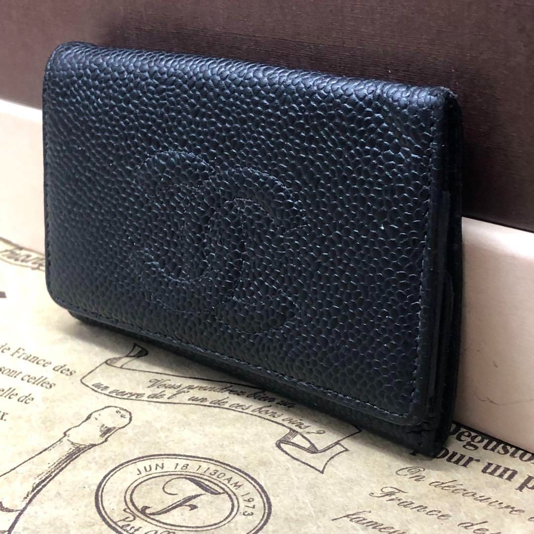 シャネル キーケース6連 鍵 キャビアスキン ココマーク キーリングFP528