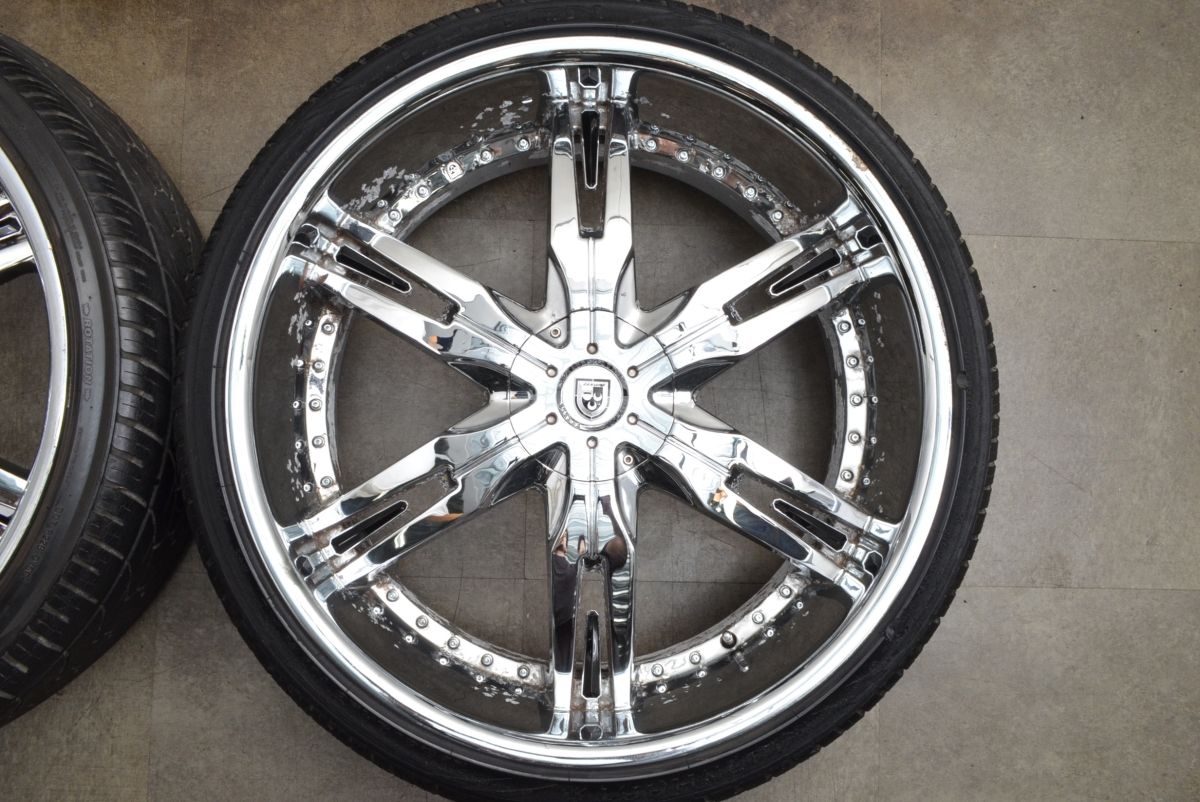 【最安値に挑戦】 大口径 26インチ メッキホイール LEXANI LX-30 26in 10J 15 PCD135-139.7 295 30R26 キャデラック エスカレード レグザーニ 現状販売