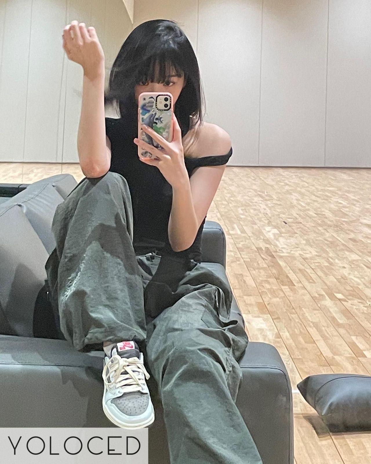 スウェットパンツ メランジグレー LE SSERAFIM チェウォン スウェットパンツ メランジグレー LE SSERAFIM チェウォン スウェット