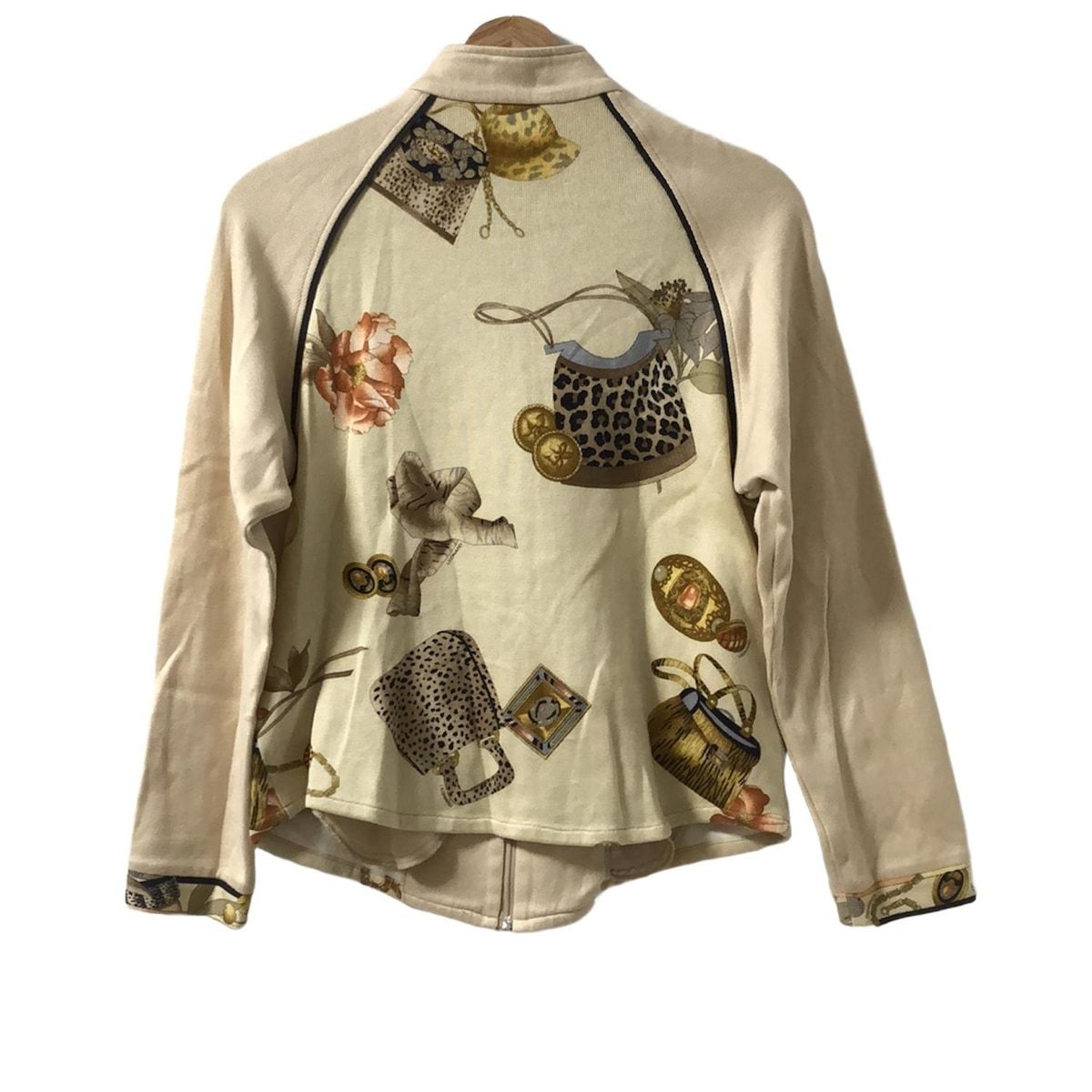 LEONARD SPORT レオナールスポーツ ブルゾン サイズM レディース - ベージュ×ライトブラウン×マルチ 長袖 ジップアップ 春 秋