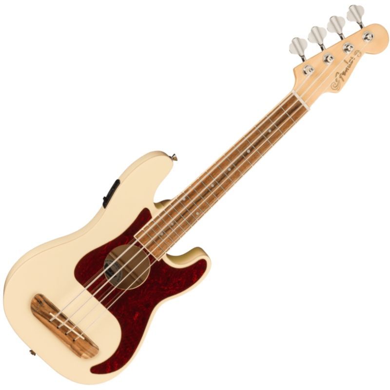 Fender Fullerton Precision Bass Uke Walnut Fingerboard Tortoiseshell Pickguard Olympic White フェンダー
