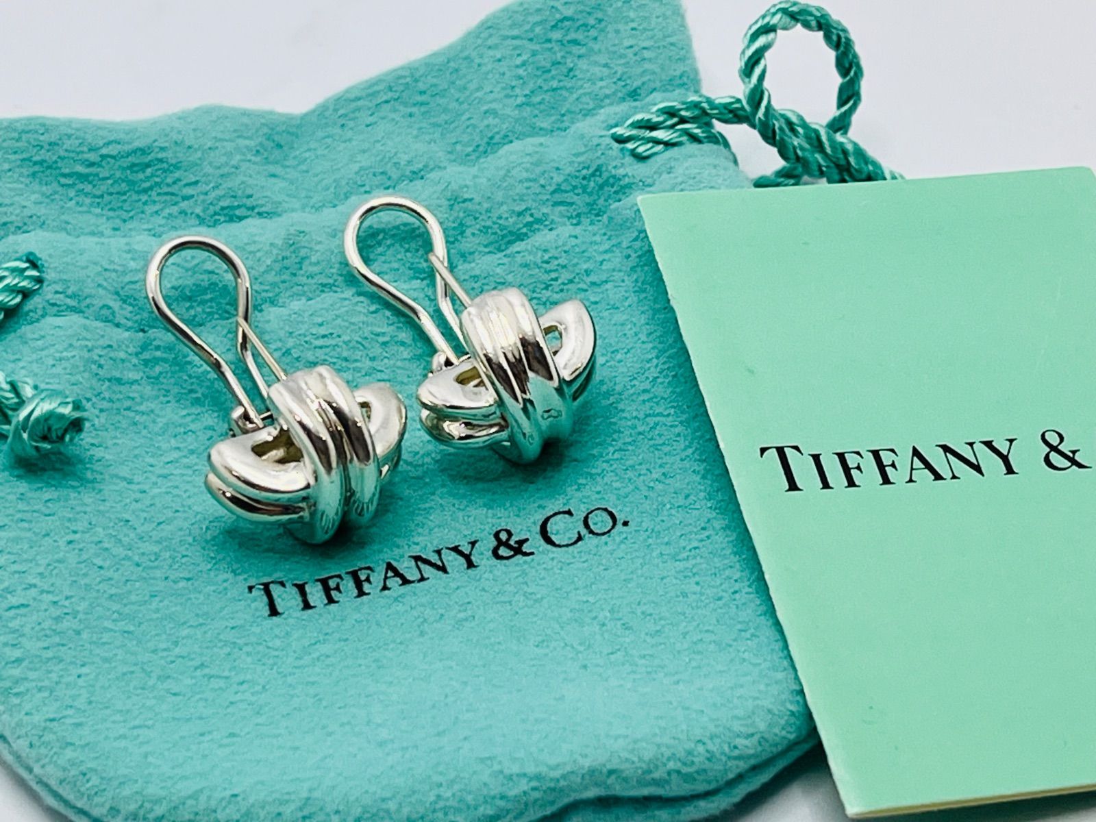 ティファニーピアス、指輪 a041 送料無料 Tiffany&Co. 美品 ティファニー 1990 シグネチャー