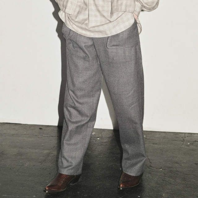 新品 MATSUFUJI マツフジ 21AW Wool Front Pocket Trousers ウールフロントポケットトラウザーズ M213-0402 2 GRAY ベイカーパンツ 新品 MATSUFUJI マツフジ 21AW 日本製 Wool Front Pocket Trousers