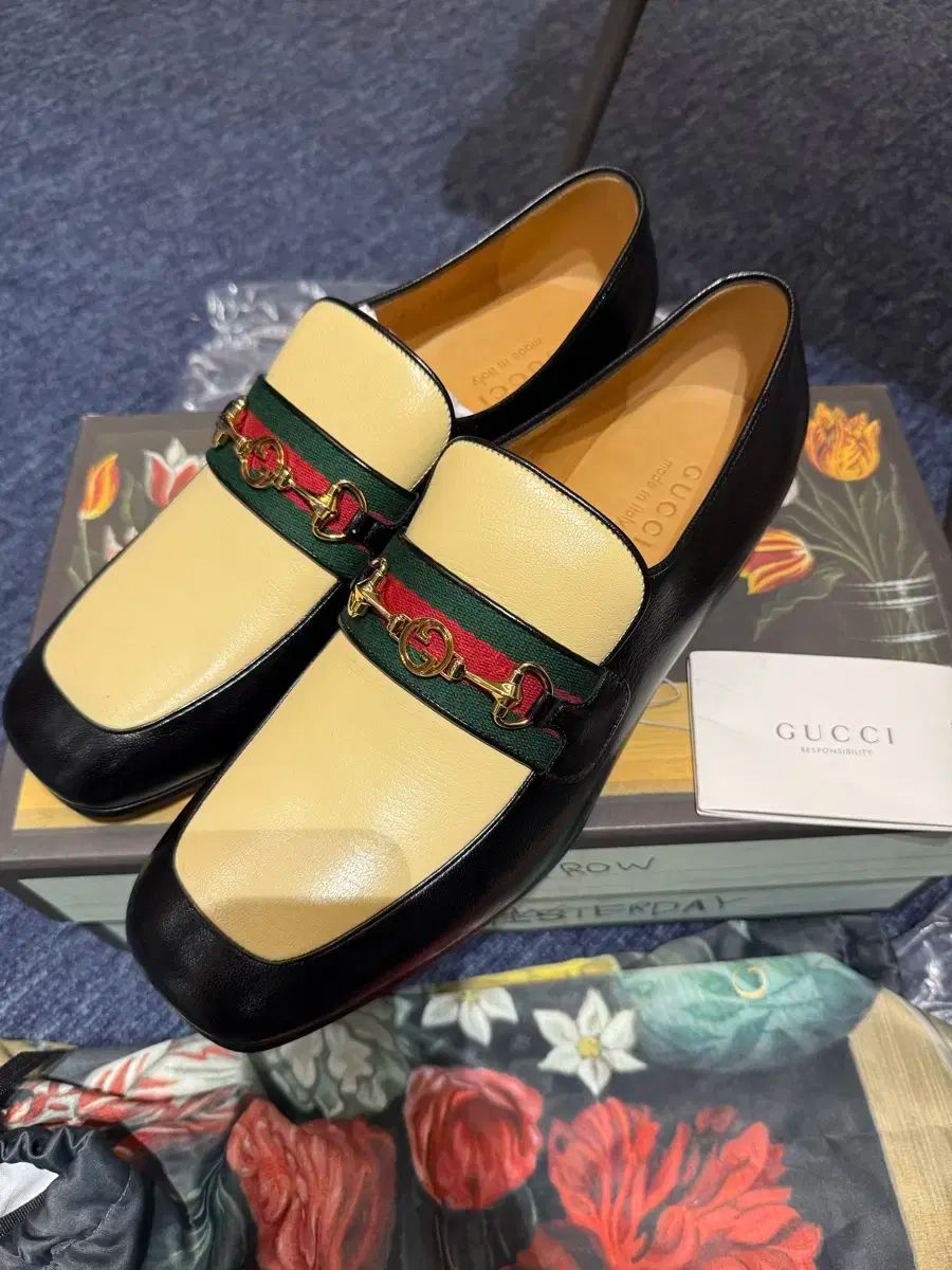 正規品 グッチ574842 ホースビット ツートン ローファー 275-280