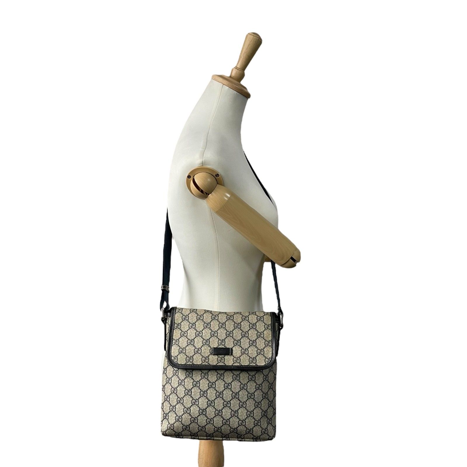 GUCCI GG スプリーム ショルダーバッグ PVC レザー 223666 GUCCI（グッチ） GUCCI GGスプリーム ショルダーバッグ PVC×レザー