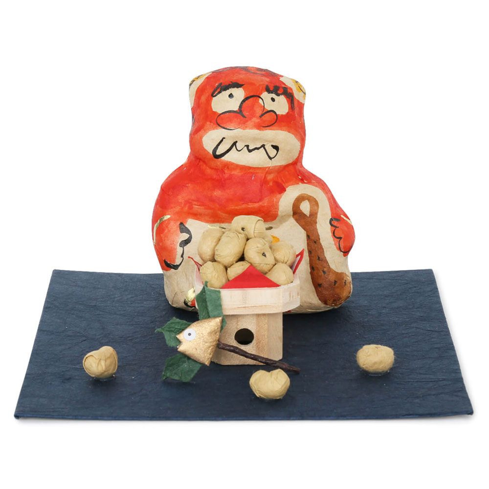 張り子 節分 赤鬼 季節の置き飾り めでたや Seasonal decoration
