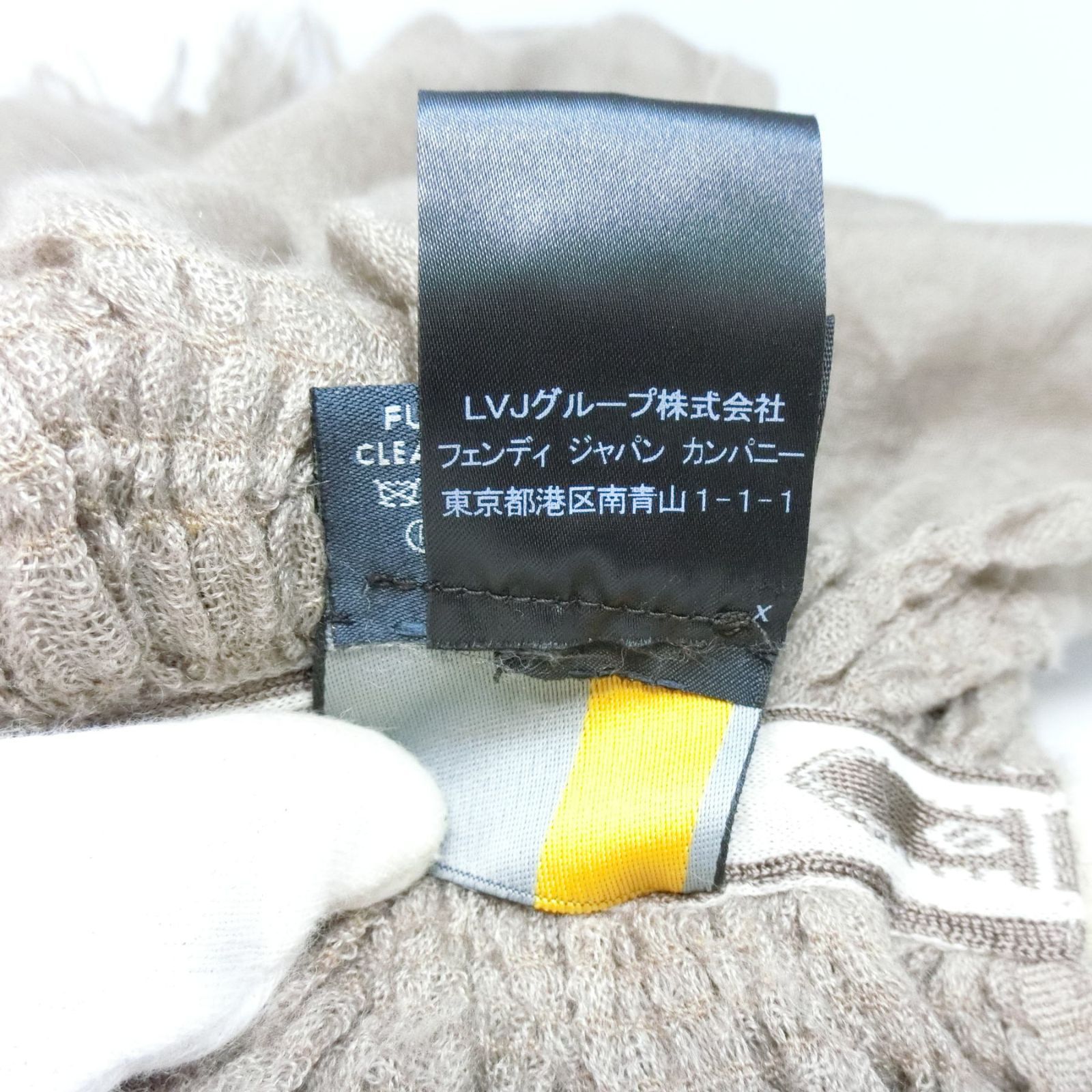 FENDI(フェンディ) ストール(ショール)美品  - グレーベージュ×黒 レース カシミヤ、ミンク 中古・古着通販】FENDI (フェンディ) ストール グレー｜ブランド・古着