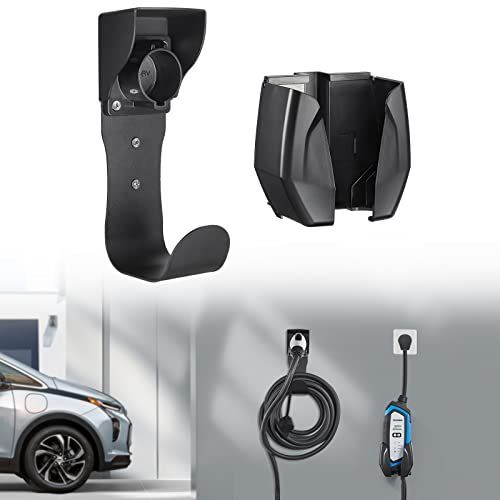フック＋ホルダー BougeRV EV充電器 ケーブルホルダー evコードホルダー EV充電器ホルダー EV充電ケーブルフック 雨除け ネジ6本付き EV充電器 PHEV SAE J1772収納 フック＋ホルダー