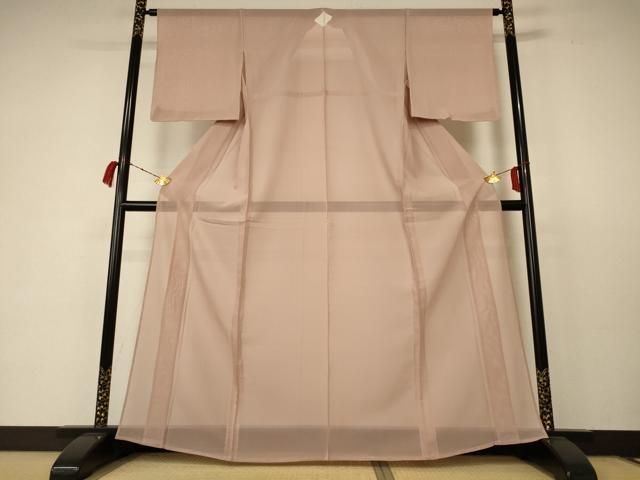 平和屋着物＊夏物 色無地 紗 洒落柿色 正絹 AABC3494jd