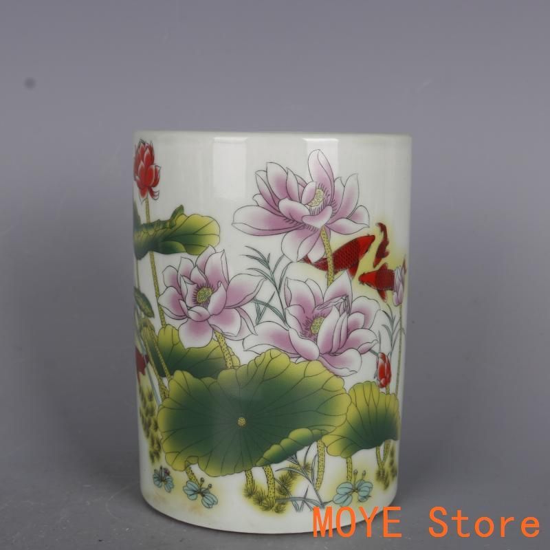 清同治パステル彩ハス花蝶筆箱 書道具 文房具 現代工芸品 美術品