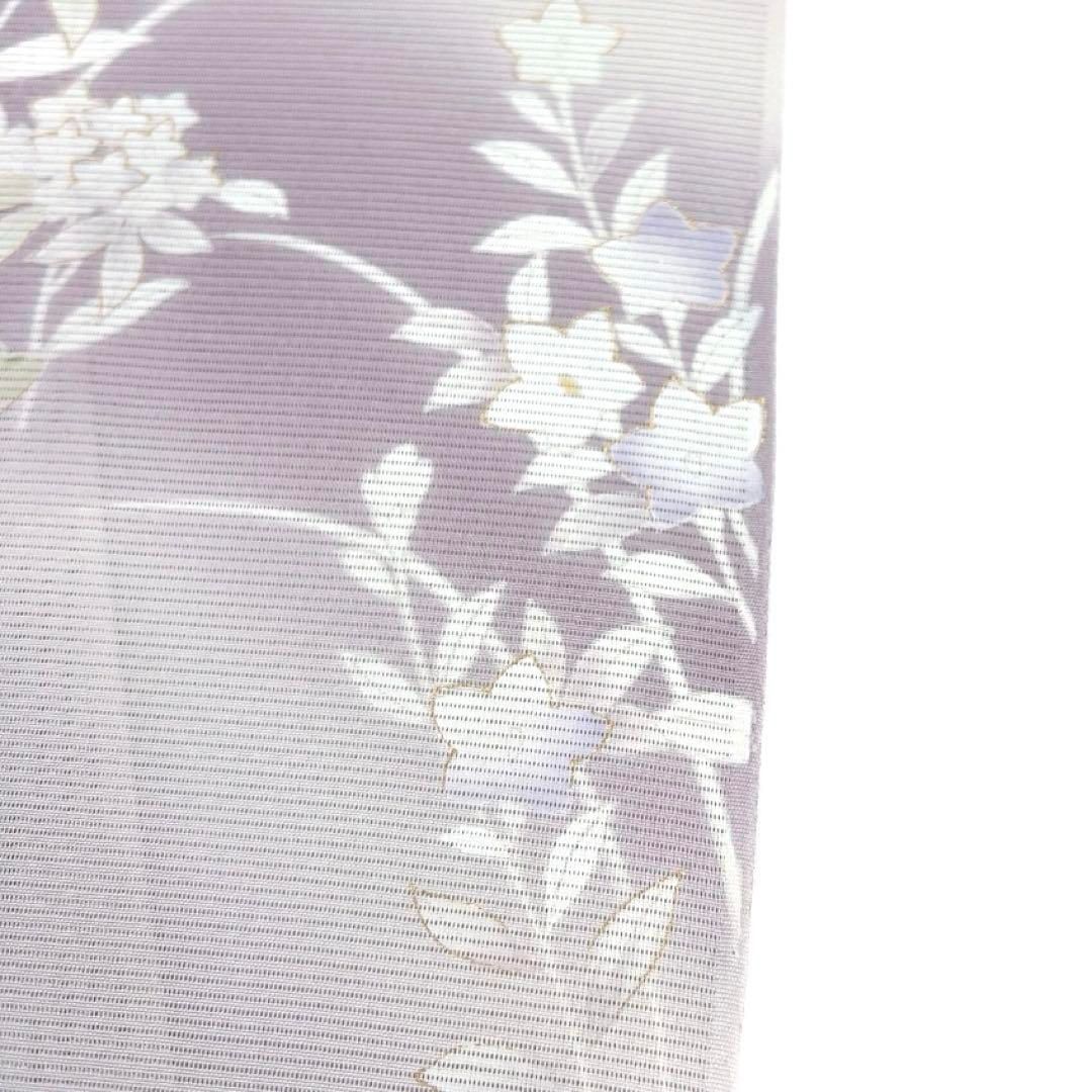 未使用 付け下げ反物 夏用 絽 菊 桔梗 撫子 パープル 着物 053a d 