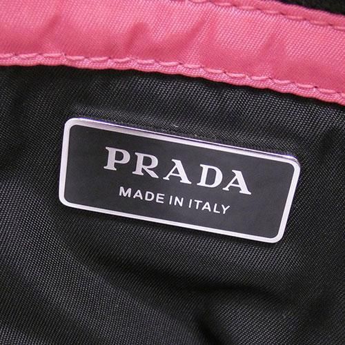 美品 プラダ バッグ PRADA テスートxレザー 2WAY ハンドバッグ ショルダーバッグ ピンクxブラック レディース 1BG266  T-YJP06312