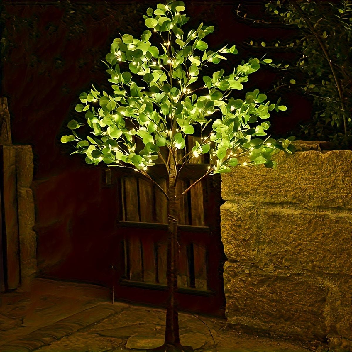 全2サイズ USB給電 LEDユーカリツリー 250灯 180cm 卓上 床置き対応 全季節装飾 人工植物 祝日 記念日 パーティー フェスティバル プロポーズ ハロウィン クリスマス 感謝祭に最適 サイズLED数