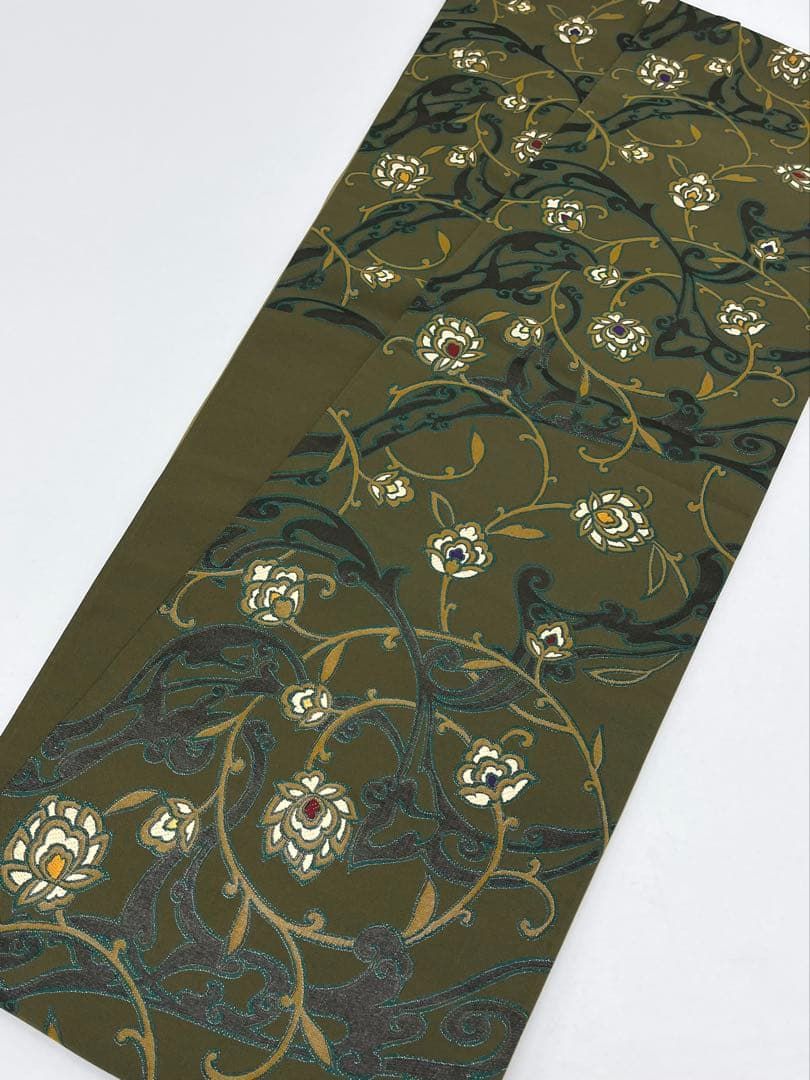 西陣織 山田織物 袋帯 唐花 唐草 アールヌーボー風 正絹 六通 - メルカリ