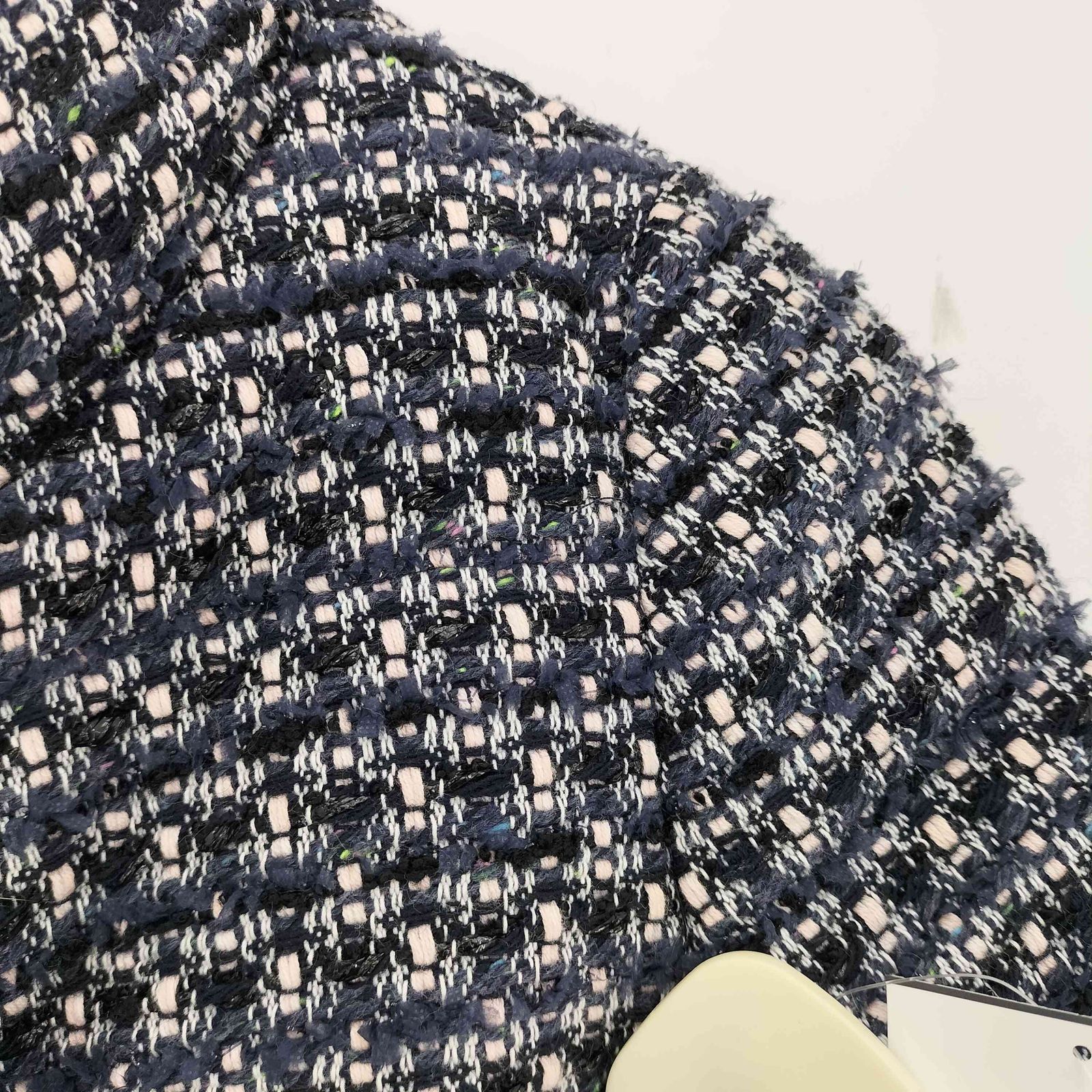 ANAYI - アナイ 36 ネイビーツイードショート ダウン コート アナイ ANAYI ネイビーツイードショートダウンコート レディース