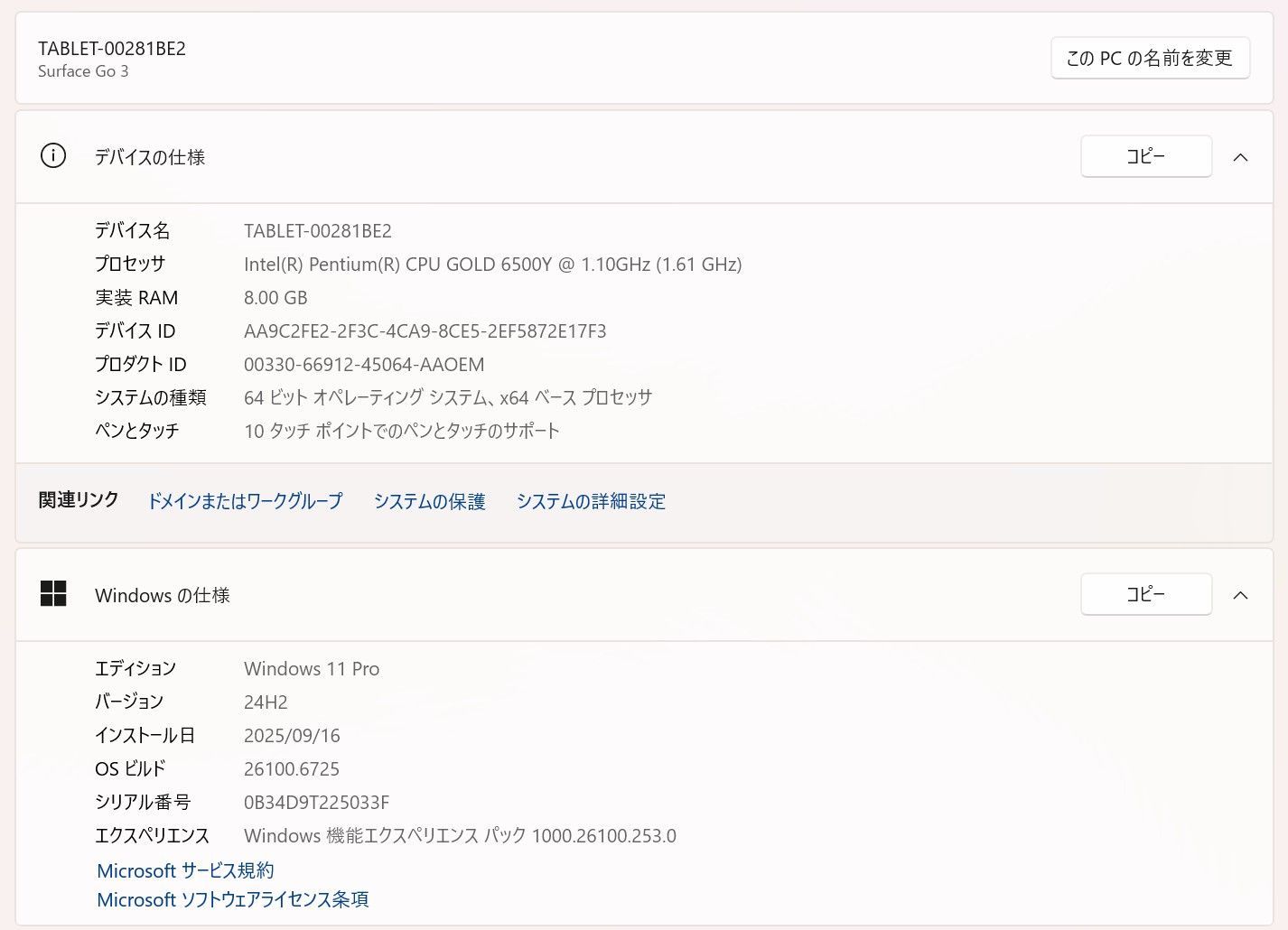 Surface Go 3 intel Pentium GOLD 128GB 8GB VETTDRUCK_DE