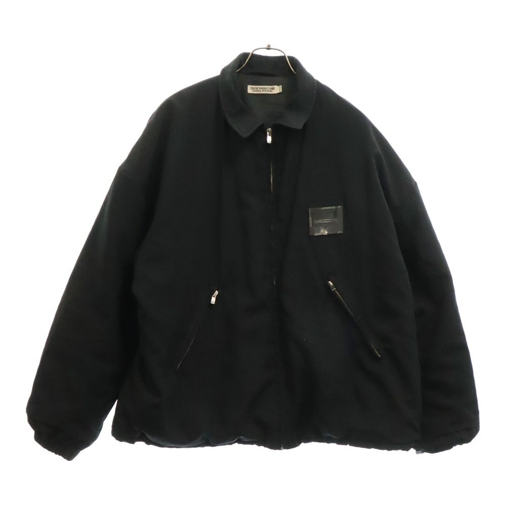 COOTIE (クーティー) Polyester Perforated Cloth Track Jacket クリアロゴデザイン ポリエステルジップアップパファージャケット ブラック