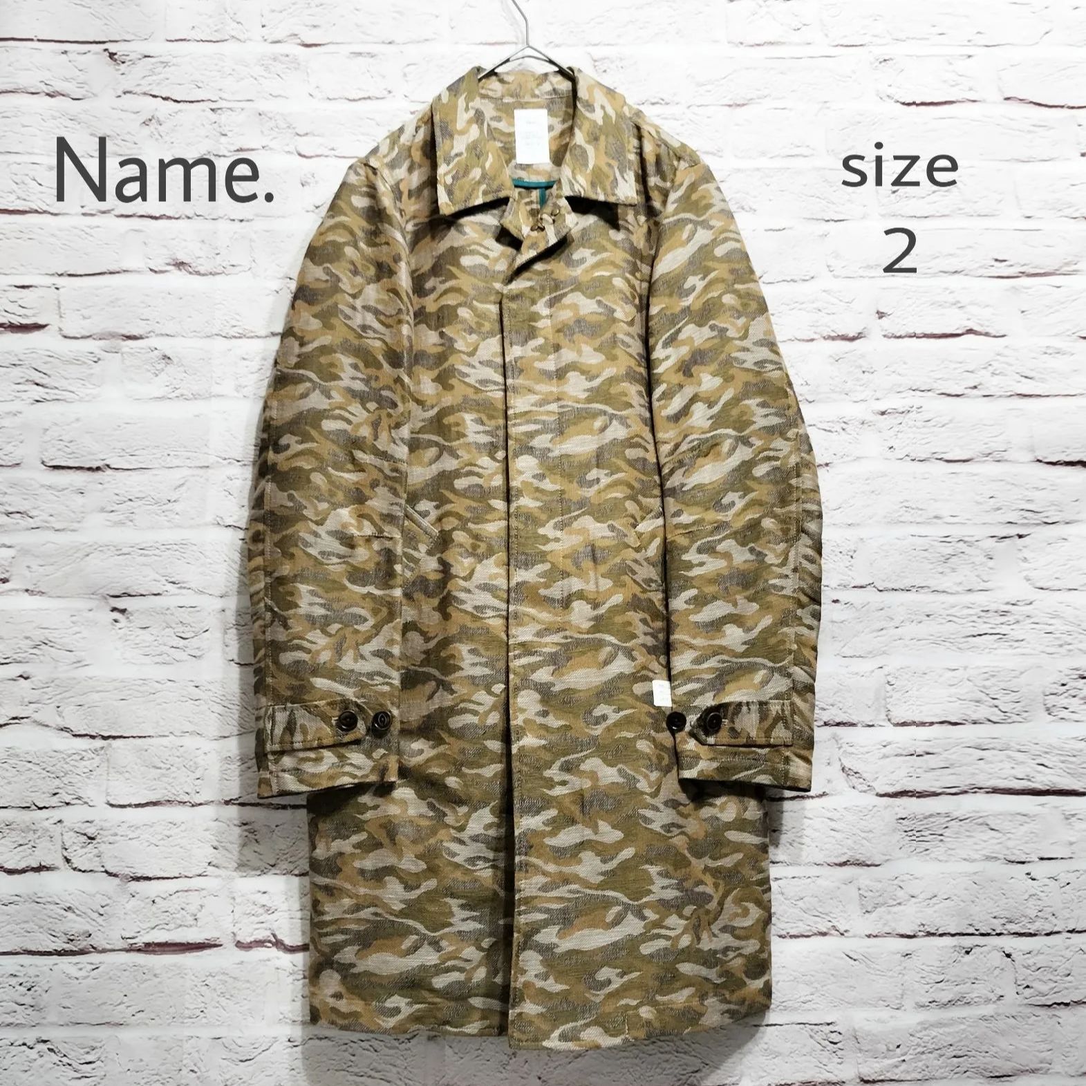 日本製】ネーム Name. リネン混 カモフラ 薄手コート ジャケット 美品 