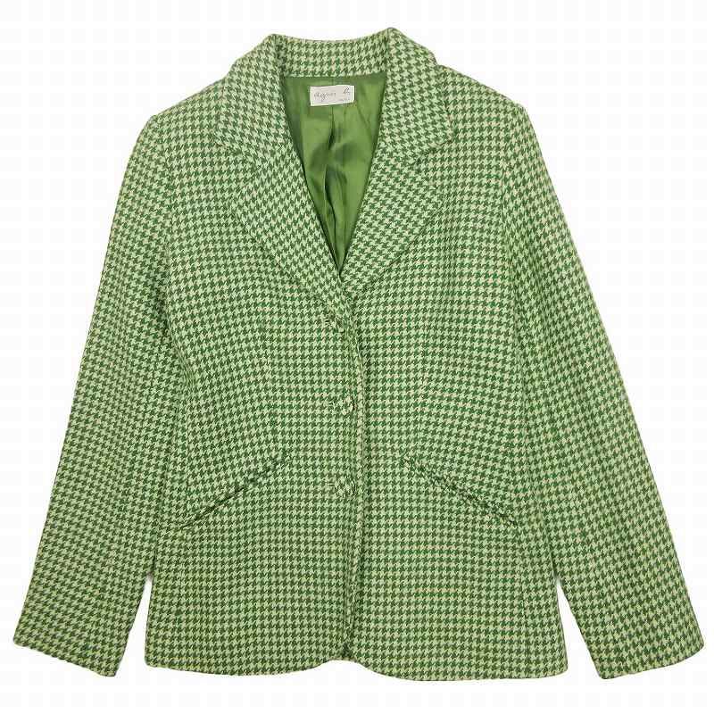 美品 アニエスベー agnes b. ウール 千鳥格子 テーラード 美品 アニエスベー agnes b. ウール 千鳥格子 テーラード
