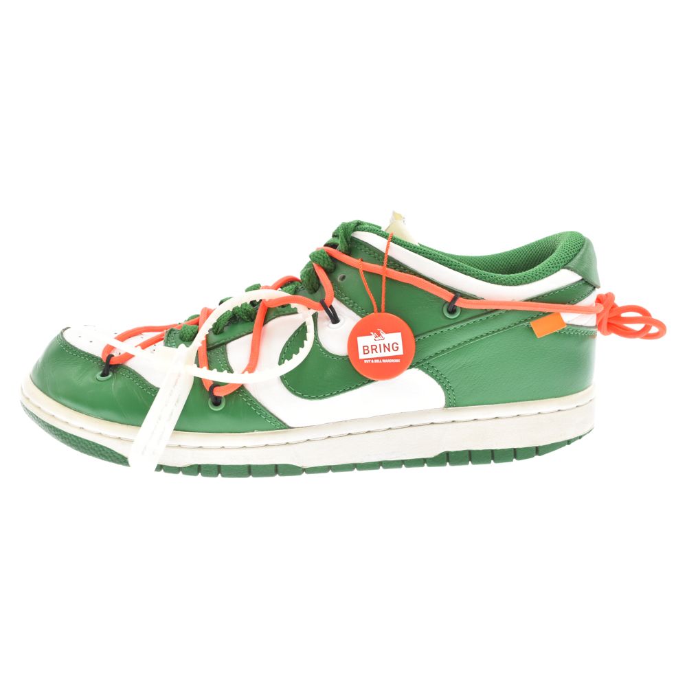 NIKE (ナイキ) ×OFF-WHITE DUNK LOW WHITE/PINEGREEN ×オフホワイト ダンクロー ホワイト/パイングリーン  ローカットスニーカー US10/28cm CT0856-100